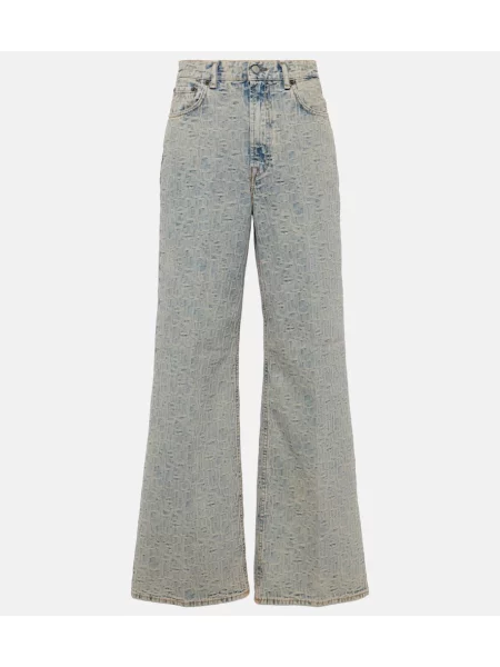 Blugi Acne Studios cu talie înaltă albastru