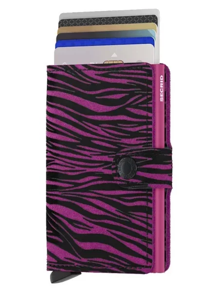 Usnjena denarnica Secrid Miniwallet Zebra Fuchsia roza