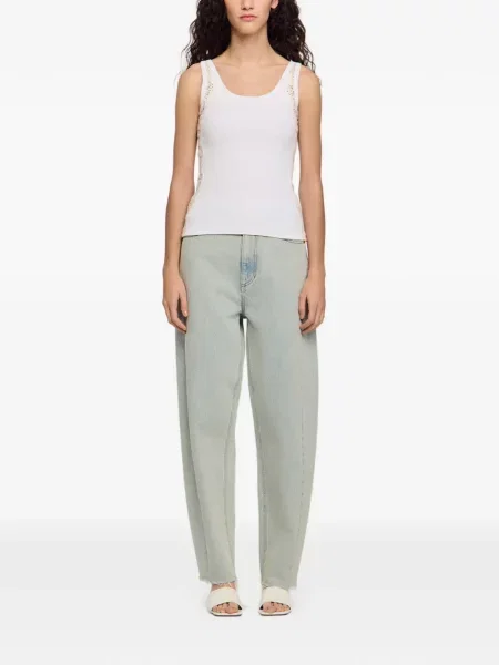 Top Sandro din dantelă alb