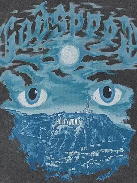Tricou Godspeed cu imagine gri