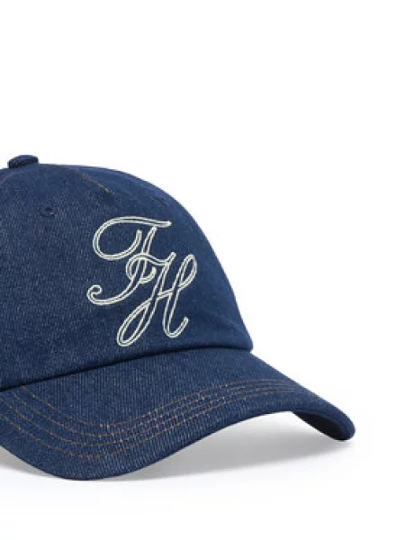TOMMY HILFIGER Čiapka tmavomodrá / šedobiela