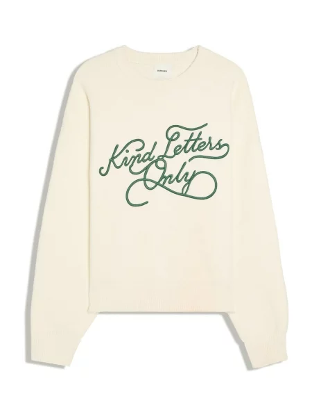Bershka Pulover verde închis / murdar alb