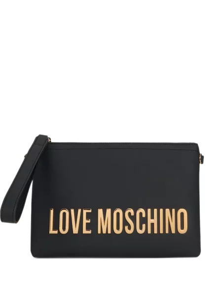 Geantă plic Love Moschino cu autograf negru
