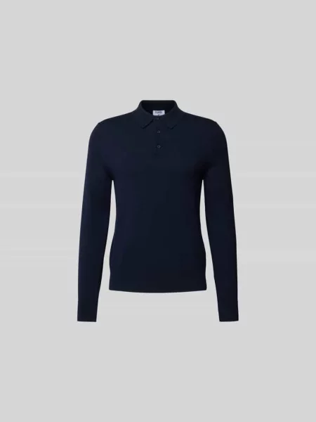 Koszulka polo o kroju slim fit z mieszanki wełny Filippa K granatowa