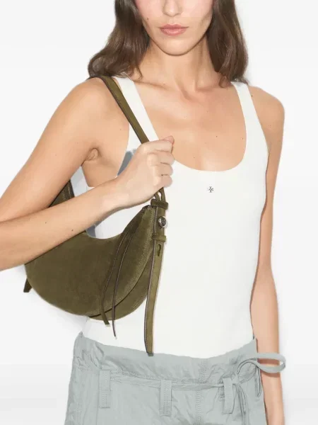 Geantă Tory Burch din piele de căprioară verde