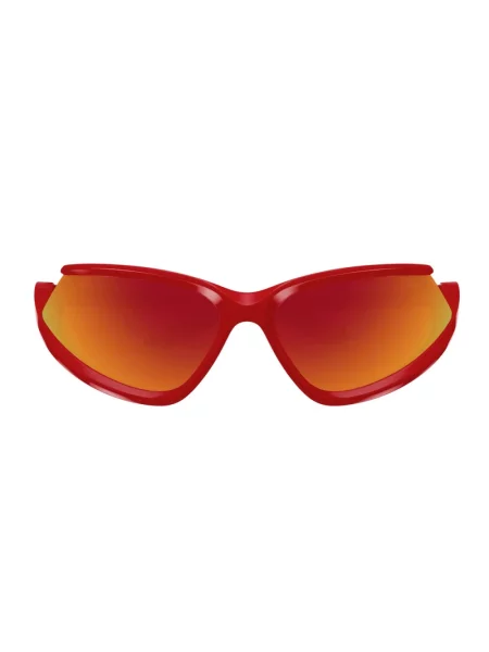Lniane okulary przeciwsłoneczne Balenciaga czerwone