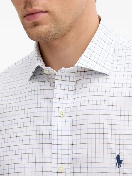 Șapcă Polo Ralph Lauren în carouri din țesătură twill cu imagine alb