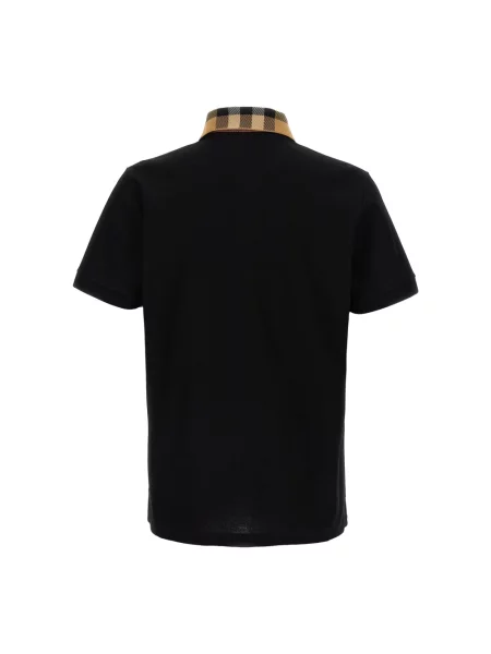 Koszulka polo Burberry z krótkim rękawem czarna