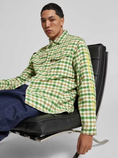 Koszula casualowa o kroju regular fit z dodatkiem wełny Billionaire Boys Club zielona