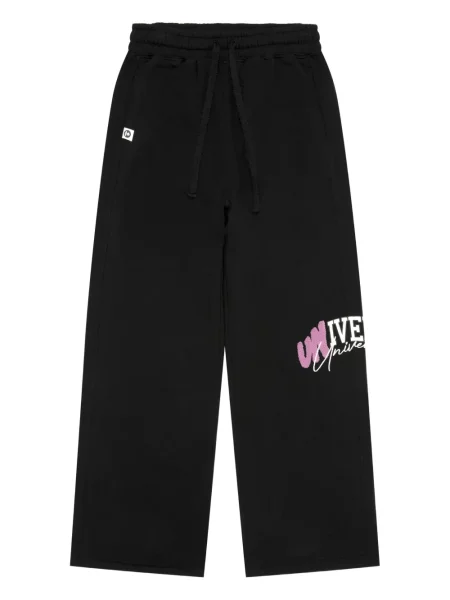 Pantaloni Aape By A Bathing Ape cu broderie din fleece negru