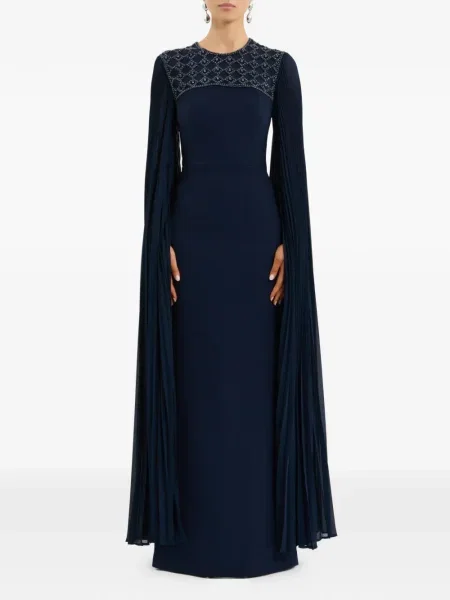 Rochie maxi Rebecca Vallance plisată de costum albastru