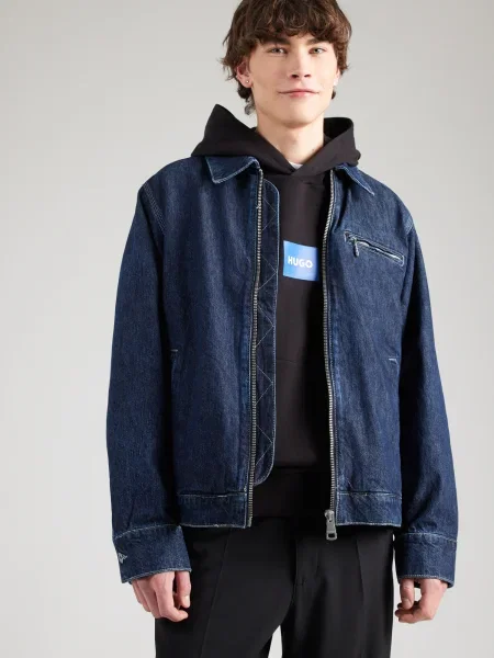 HUGO Prechodná bunda Elzo denim modrá