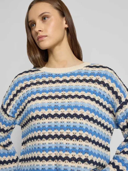 Sweter z dzianiny o kroju regular fit z Mieszanka bawełny Model ASA' Only błękitny