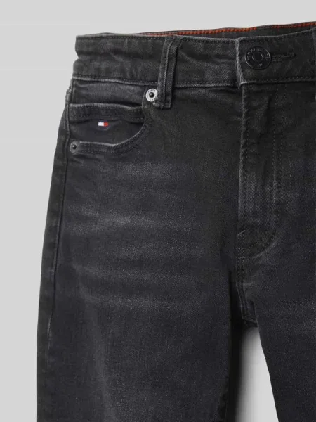 Jeansy o kroju straight fit z 5 Tommy Hilfiger czarne