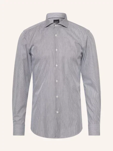 Boss Košile Hank Slim Fit černá bílá