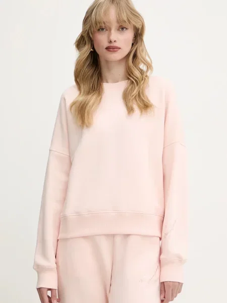 Armani Exchange bluză cu imprimeu bej