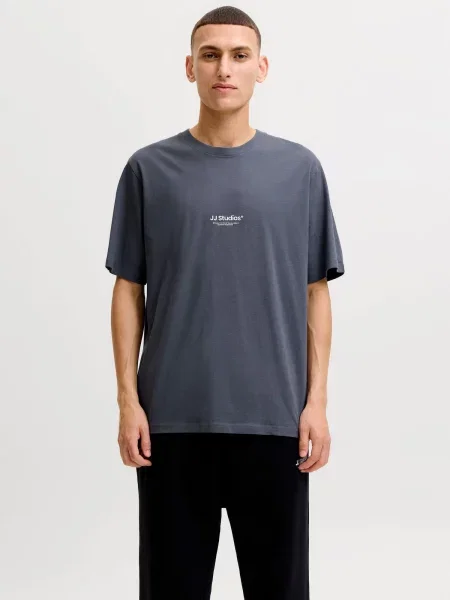 JACK & JONES Tricou JJESoho / gri închis / verde închis bej