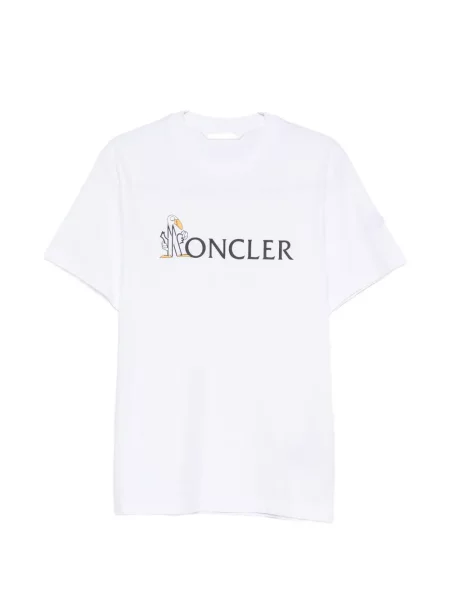Scurt tricou Moncler cu imagine alb