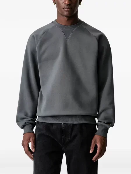 Pulover Carhartt Wip cu broderie gri