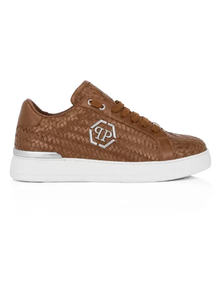 Sneakersy Philipp Plein skórzane brązowe