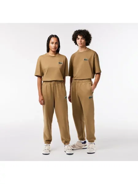 Lacoste Spodnie Dresowe Unisex Z Bawełny Organicznej Z Polaru brązowe
