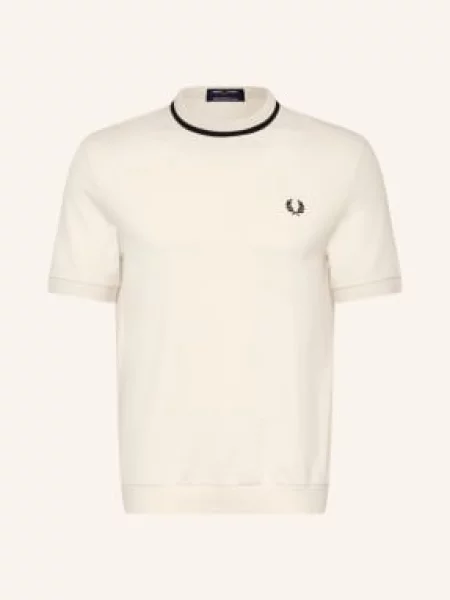 Fred Perry T-Shirt Z Materiału Pika weiss czarna