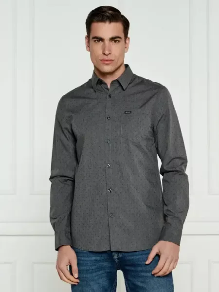 GUESS Cămașă SUNSET MELANGE gri