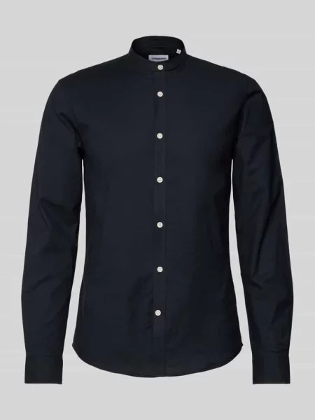Koszula casualowa o kroju slim fit ze stójką model ‘Oxford’ Lindbergh czarna