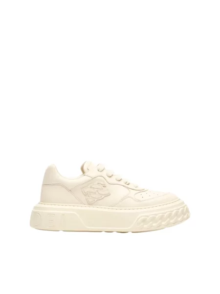 Sneakersy Casadei skórzane beżowe