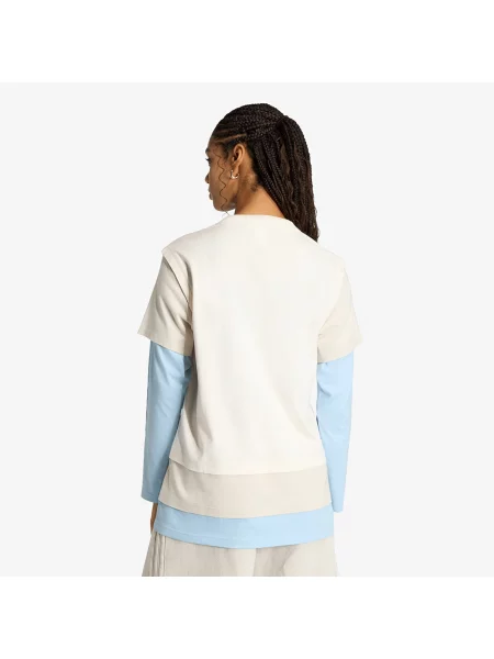 T-shirt adidas Layered Ls Off White S λευκό