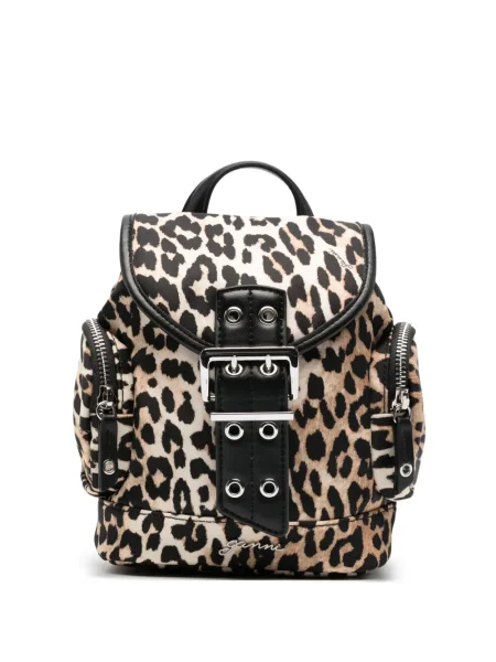 Rucsac Ganni cu imagine cu model leopard