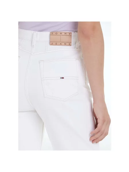 Blugi mom fit Tommy Jeans alb