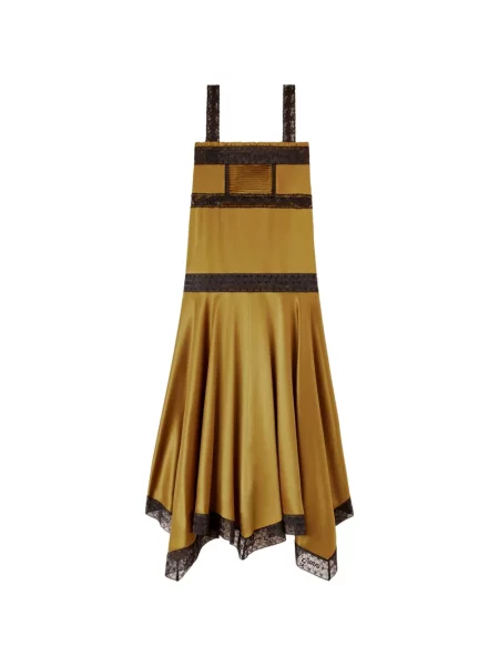 Rochie maxi Ganni din dantelă galben