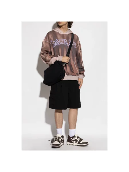 Bluza z kapturem Diesel z kapturem brązowa