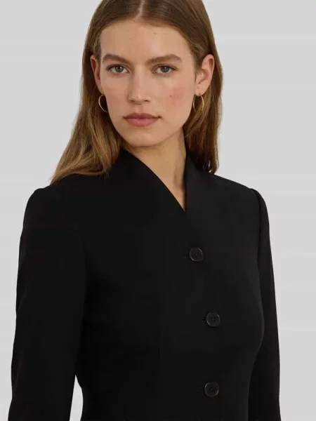 Krótki blezer o kroju slim fit z mieszanki wełny Lauren Ralph Lauren czarna