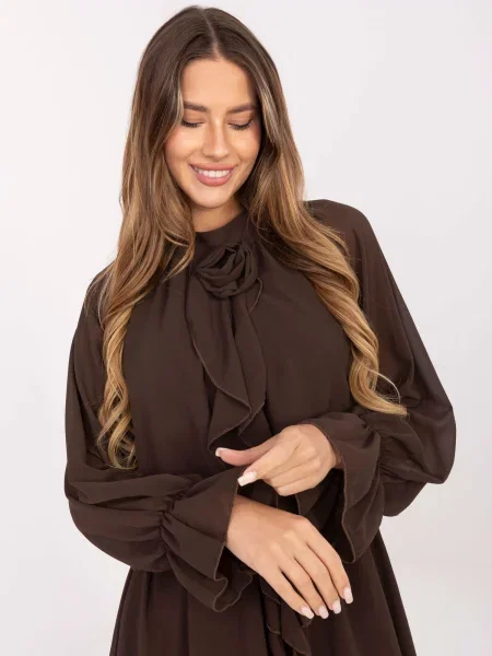 Rochie Rue Paris de costum maro
