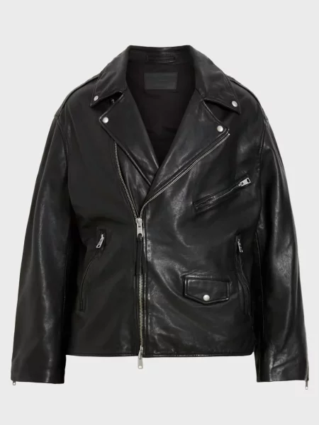 Шкіряна куртка Allsaints чорна