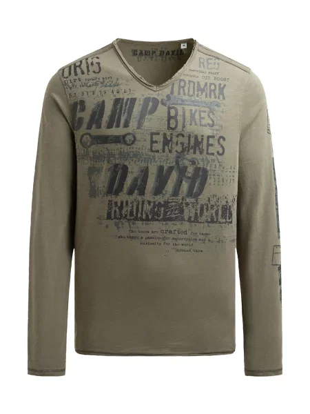 CAMP DAVID Majica / kaki siva