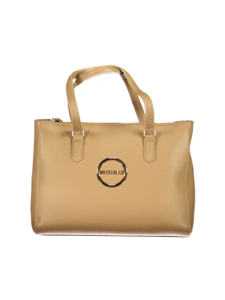 Lniana shopperka Valentino By Mario Valentino beżowa