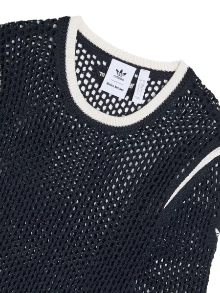 Kötött rövid tenisz póló Adidas fekete