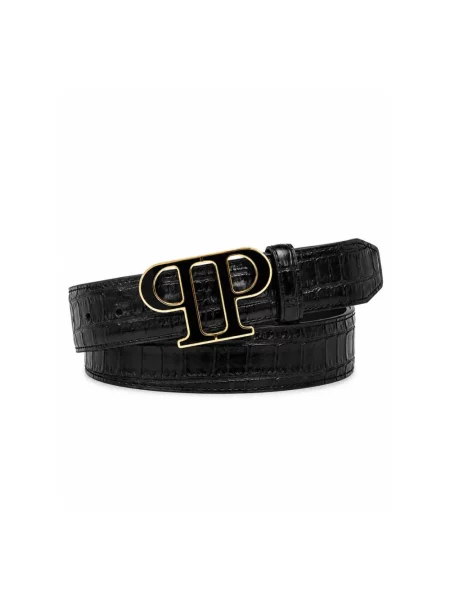 Pasek Philipp Plein skórzany czarny