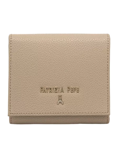 Portfel Patrizia Pepe skórzany beżowy