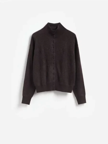 Reserved Cardigan din lână cu amestec de cașmir maro-închis maro