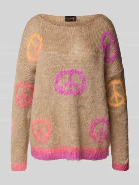 Sweter z dzianiny o kroju oversized z prążkowanymi wykończeniami Miss Goodlife