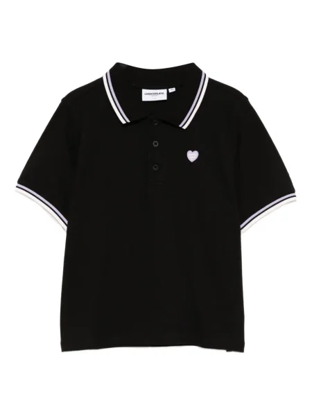 Polo Chocoolate cu broderie negru