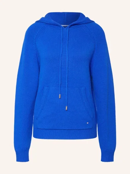 Maje Bluza Z Kapturem Z Dzianiny blau niebieska