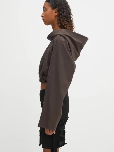 Rick Owens DRKSHDW μπλούζα Cropped Hooded Tunic μπεζ