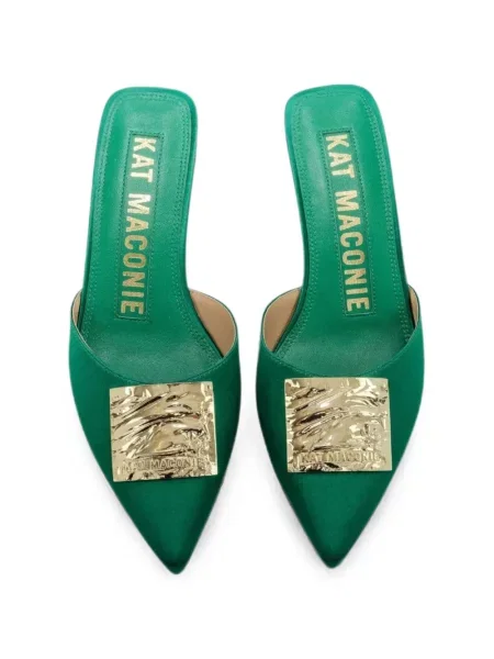 Papuci tip mules Kat Maconie cu autograf verde
