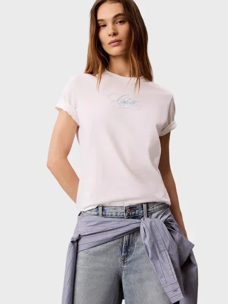 Класична футболка Calvin Klein Jeans біла