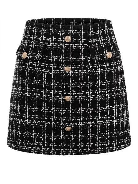 Cupshe Sukňa Button-Front Mini Skirt' čierna